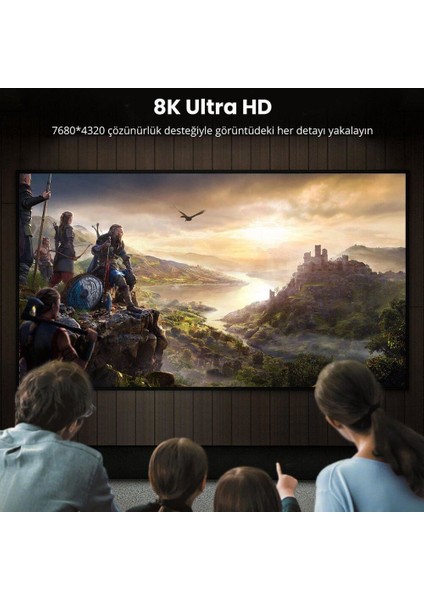 8k 60Hz Displayport To Displayport 1.4 Örgülü Kablo 3 Metre