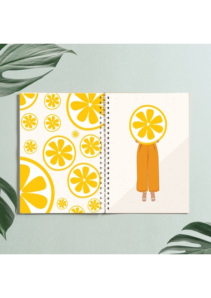 Limon Defter Tasarım Spiralli A5 96 Yaprak Çizgisiz Defter PYTKDT0290