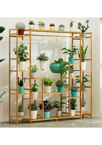 Ahşap Çiçeklik Modelleri Bahçe Balkon Salon Mobilya Dekoratif Büyük Boy Saksı Rafı Saksılık Eskitme