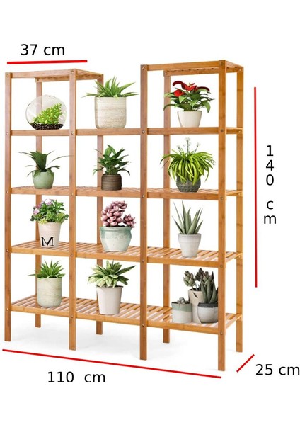 Ahşap Saksı Standı Raflı Saksılık Çiçeklik Kitaplık Aksılık Organizer Raf