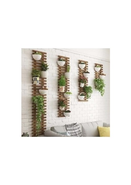 Ahsap Çiçeklik 4 Lü Set Çiçek Standı Saksılık