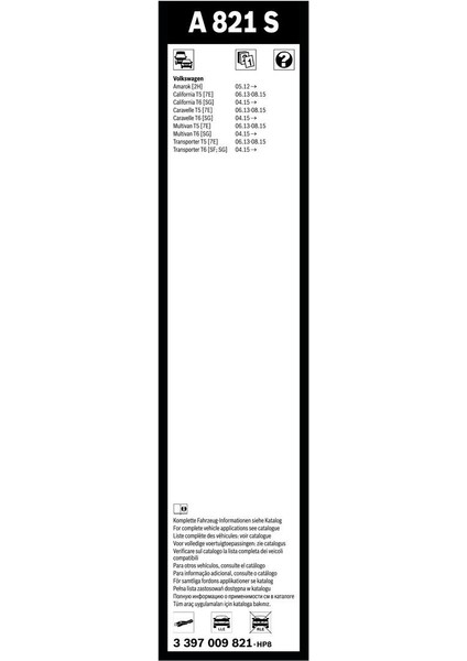 Aerotwin Silecek Seti - [600/600 Mm] Vw (Volkswagen) Caravelle T6 (2015 - 2021) [Sg] - A 821 S