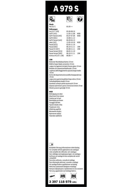 Aerotwin Silecek Seti - [600/475 Mm] Skoda Yeti (2009 - 2017) [5L7] - A 979 S