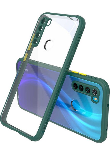 Xiaomi Redmi Note 8 Kılıf Kenar Renkli Sararmaz Şeffaf Kapak