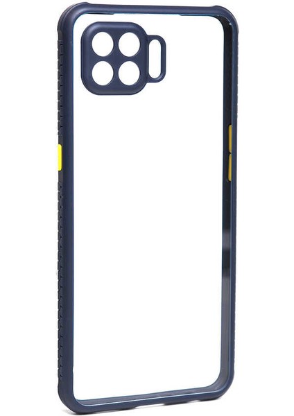 Oppo Reno 4 Lite Kılıf Kenar Renkli Sararmaz Şeffaf Kapak