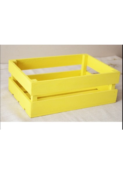 Ahşap Kasa Raf Çiçeklik Renkli Mini Kasa