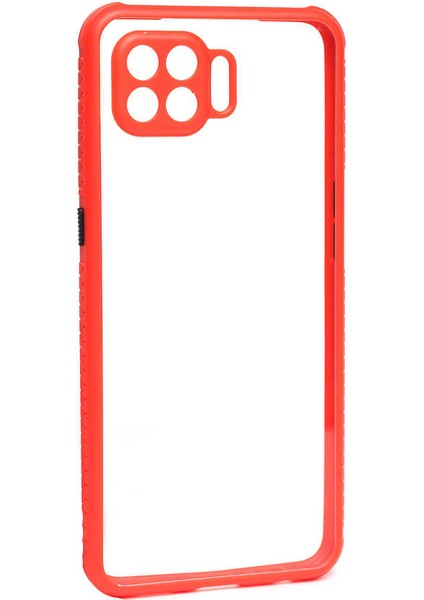 Oppo Reno 4 Lite Kılıf Kenar Renkli Sararmaz Şeffaf Kapak