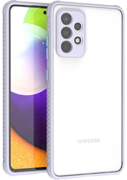 Samsung Galaxy A52 Kılıf Kenar Renkli Sararmaz Şeffaf Kapak