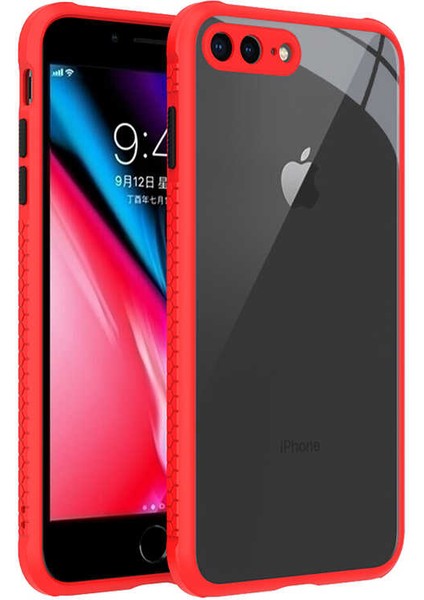 Apple iPhone 7 Plus Kılıf Kenar Renkli Sararmaz Şeffaf Kapak