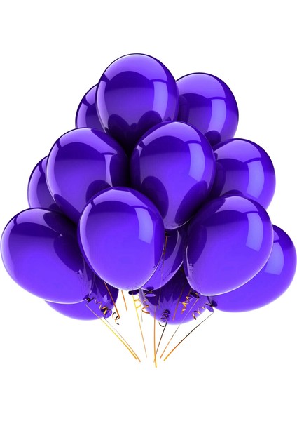 Metalik Balon Mor- 10 Adet