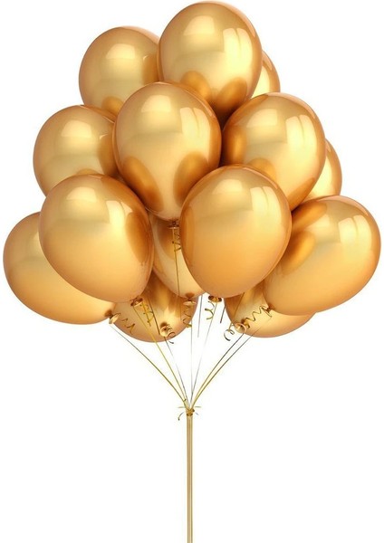 Metalik Balon Gold 10 Adet