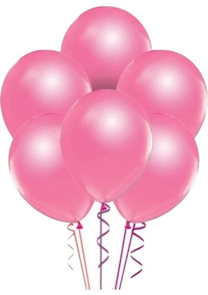 Metalik Balon Pembe 10 Adet