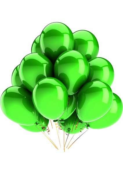 Metalik Balon Yeşil 10 Adet