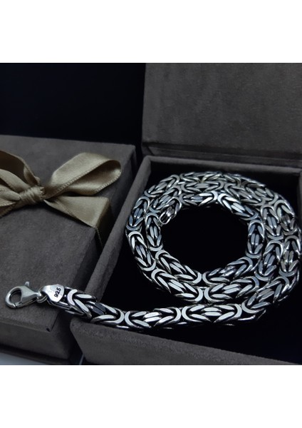 925 Ayar Gümüş Erkek Zincir Kare Kral 7 mm 70 cm fırsatları