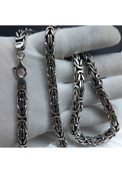 925 Ayar Gümüş Erkek Zincir Kare Kral 7 mm 70 cm indirimleri