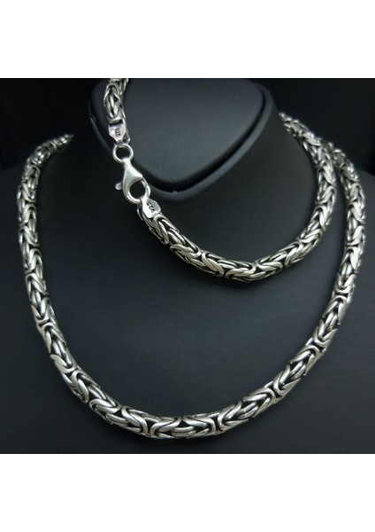 925 Ayar Gümüş Erkek Zincir Kral Kolye 6 mm 65 cm fiyatları