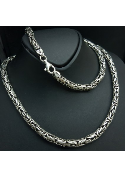 925 Ayar Gümüş Erkek Zincir Kral Kolye 6 mm 65 cm modelleri