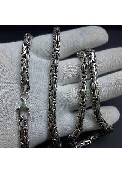 925 Ayar Gümüş Erkek Zincir Kral Kolye 6 mm 65 cm indirimleri