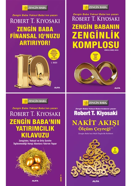 Robert T. Kiyosaki 4 Kitap Set / Zengin Baba Finansal Iq'nuzu Artırıyor - Zenginlik Komplosu - Yatırımcılık Kılavuzu - Nakit Akışı