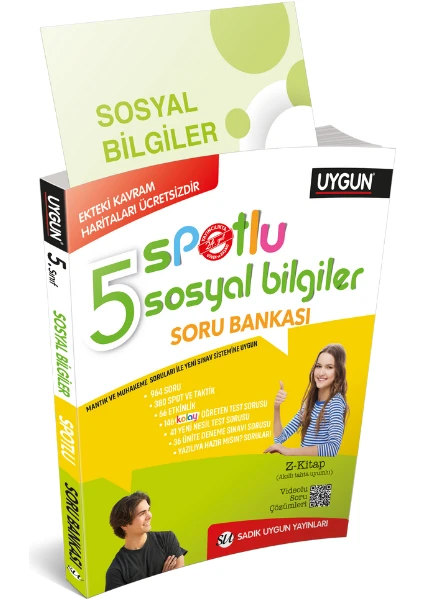 Sadık Uygun Yayınları 5. Sınıf Yeni Spotlu Sosyal Bilgiler Soru Bankası + Kavram Haritaları