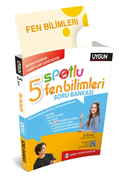 Sadık Uygun Yayınları 5. Sınıf Yeni Spotlu Fen Bilimleri Soru Bankası + Kavram Haritaları