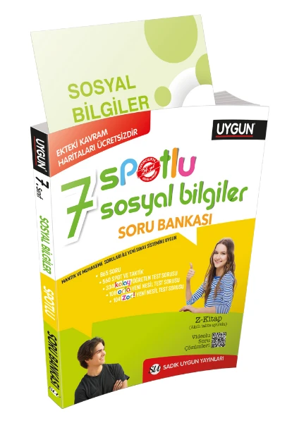 Sadık Uygun Yayınları 7. Sınıf Yeni Spotlu Sosyal Bilgiler Soru Bankası + Kavram Haritaları