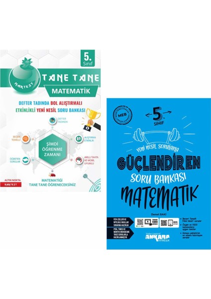 Nartest 5.Sınıf Defter Tadında Tane Tane Matematik ve Matematik Güçlendiren Soru Bankası