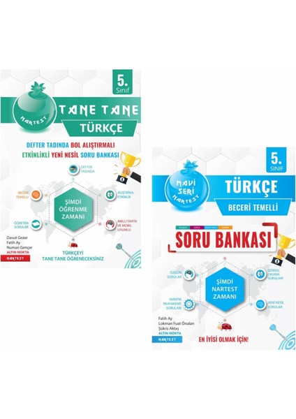 Nartest Yayınevi 5. Sınıf Defter Tadında Tane Tane Türkçe ve Nartest Yayınevi Mavi Türkçe Soru Bankası