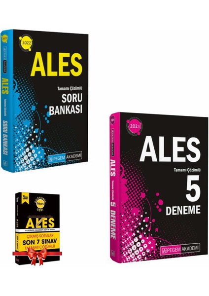 2022 ALES Soru Bankası + Pegem Akademi Yayıncılık ALES 5 Deneme + Çıkmış Sorular