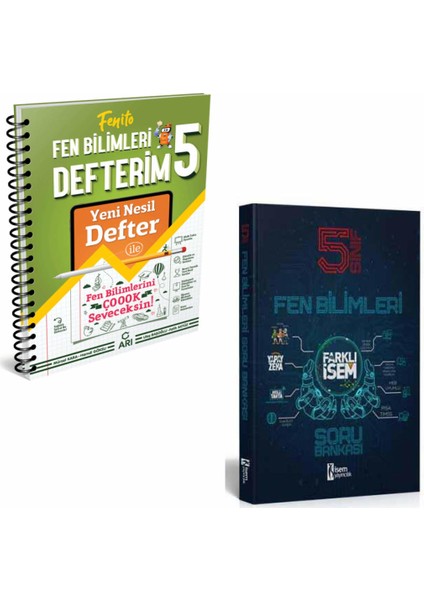 5.Sınıf Fenito Fen Bilimleri Defterim ve Isem Farklı Isem Fen Bilimleri Soru Bankası