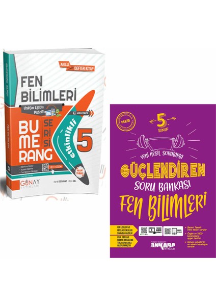 Gün&Ay Yayınları 5. Sınıf Bumerang Etkinlikli Fen Bilimleri ve Ankara Fen Bilimleri Güçlendiren Soru Bankası