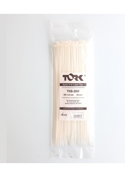 Beyaz Kablo Bağı 3,6X280