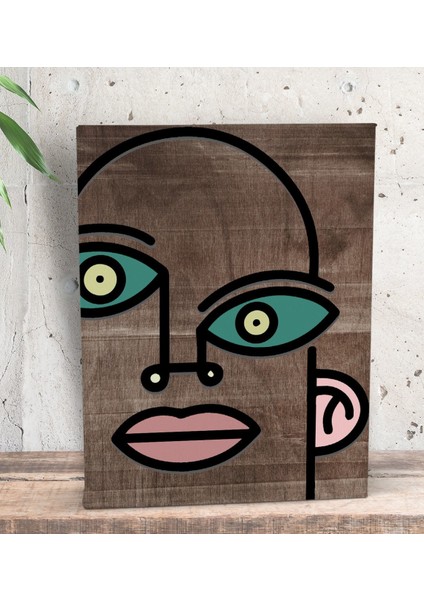 Gift Picasso Style Tasarımlı Dekoratif Mini Kanvas Tablo 15 x 20 Cm-1