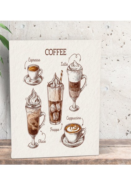 Gift Coffee Tasarımlı Dekoratif Mini Kanvas Tablo 15 x 20 Cm-25