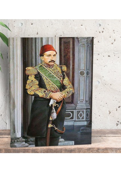 Gift Sultan Iı Abdülhamid Han Tasarımlı Dekoratif Mini Kanvas Tablo 15 x 20 Cm-1