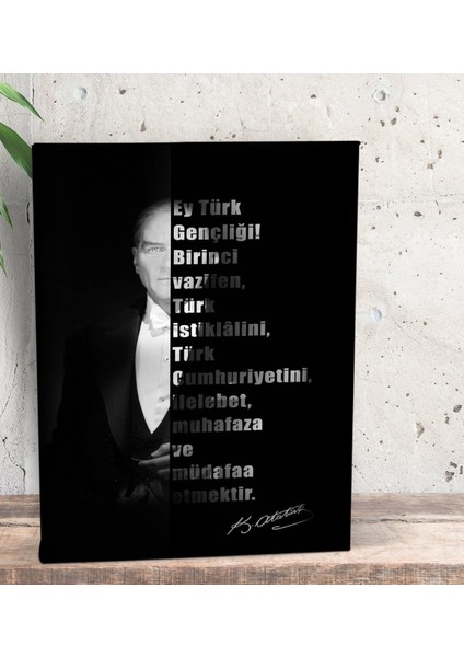 Gift Atatürk Temalı Dekoratif Mini Kanvas Tablo 15 x 20 Cm-31