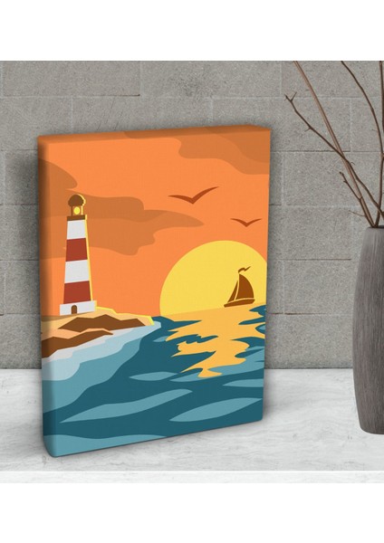 Gift Deniz Feneri Tasarımlı Dekoratif Mini Kanvas Tablo 15 x 20 Cm-2 fiyatları