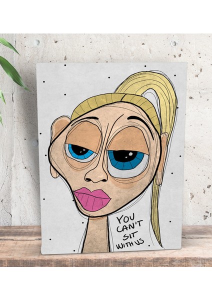 Gift The Lazy People Collection Mean Girl Tasarımlı Dekoratif Mini Kanvas Tablo 15 x 20 Cm-1