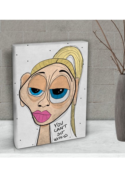 Gift The Lazy People Collection Mean Girl Tasarımlı Dekoratif Mini Kanvas Tablo 15 x 20 Cm-1
