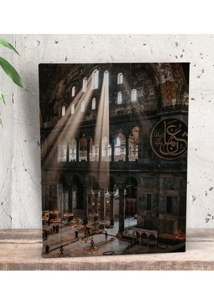Gift Ayasofya Camii Tasarımlı Dekoratif Mini Kanvas Tablo 15 x 20 Cm-1