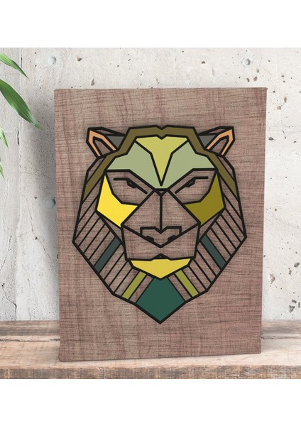Gift Aslan Tasarımlı Dekoratif Mini Kanvas Tablo 15 x 20 Cm-1