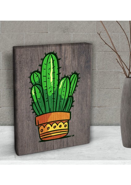 Gift Kaktüs Tasarımlı Dekoratif Mini Kanvas Tablo 15 x 20 Cm-1 fiyatları