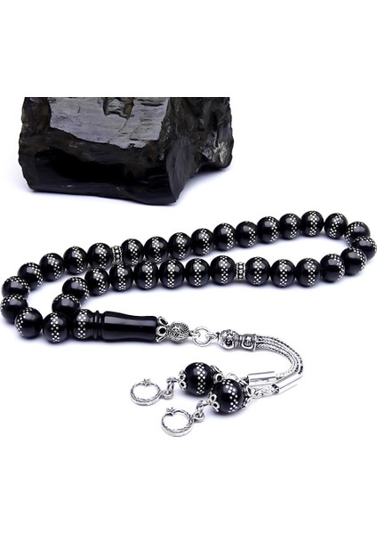 Gümüş Çember Işlemeli Gürcistan Oltu Tesbihi