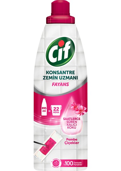 Konsantre Zemin Uzmanı Fayans Pembe Çiçekler 895 ml