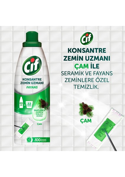 Konsantre Zemin Uzmanı Fayans Çam 895 ml