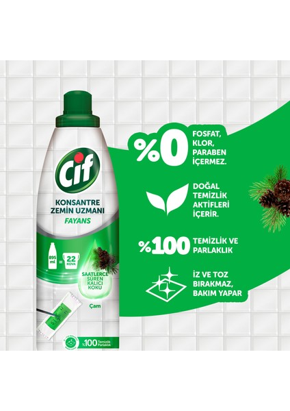 Konsantre Zemin Uzmanı Fayans Çam 895 ml