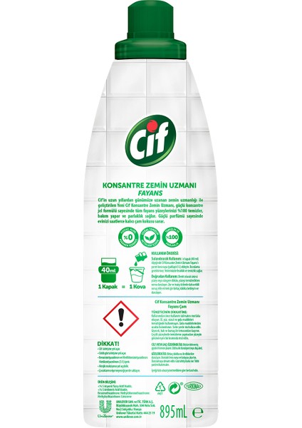 Konsantre Zemin Uzmanı Fayans Çam 895 ml