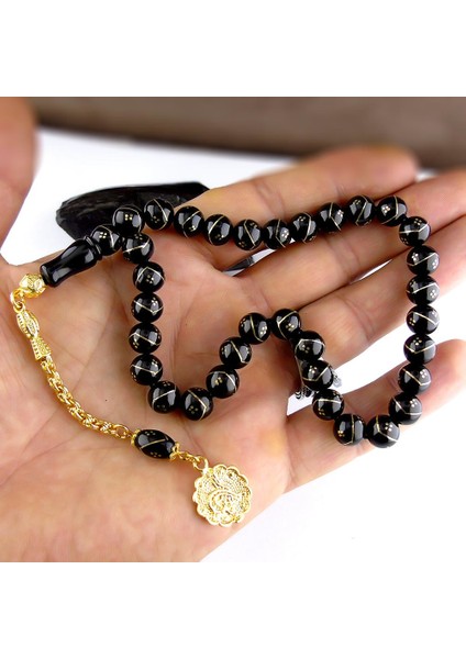 Sarı Pirinç Zikzak Işlemeli Gürcistan Oltu Tesbihi fiyatları