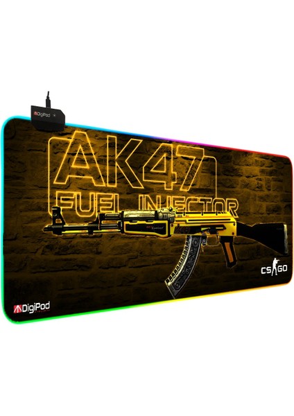 RGB Gaming Oyuncu Mousepad RGB AK47 70 X 30 Kaymaz Taban 4mm Kalınlık