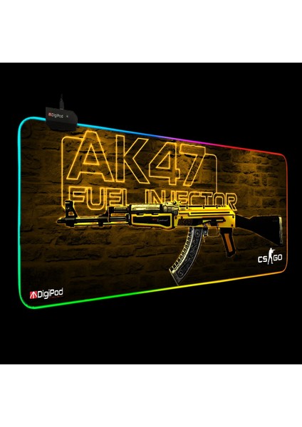 RGB Gaming Oyuncu Mousepad RGB AK47 70 X 30 Kaymaz Taban 4mm Kalınlık